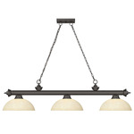 Cordon Linear Pendant with Dome Glass Shade - Bronze / Golden Mottle