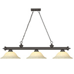 Cordon Linear Pendant with Flared Glass Shade - Bronze / Golden Mottle