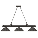 Cordon Linear Pendant with Stepped Metal Shade - Bronze / Bronze