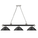 Cordon Linear Pendant with Stepped Metal Shade - Brushed Nickel/Black/Brushed Nickel/Black / Matte Black