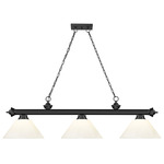 Cordon Linear Pendant with Cone Acrylic Shade - Matte Black / White