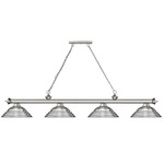 Cordon Linear Pendant with Stepped Metal Shade - Brushed Nickel / Brushed Nickel