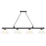 Cordon Linear Pendant with Cone Acrylic Shade - Bronze / White