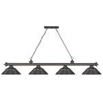 Cordon Linear Pendant with Stepped Metal Shade - Bronze / Bronze