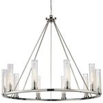 Beau Chandelier - Polished Nickel / Clear