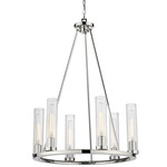 Beau Chandelier - Polished Nickel / Clear