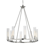 Beau Chandelier - Polished Nickel / Clear