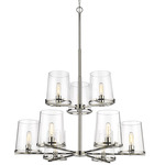 Callista 2-Tier Chandelier - Polished Nickel / Clear