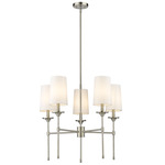 Emily 1 Tier Chandelier - Brushed Nickel / Off White