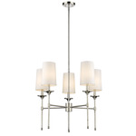 Emily 1 Tier Chandelier - Polished Nickel / Off White