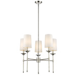Emily 1 Tier Chandelier - Polished Nickel / Off White