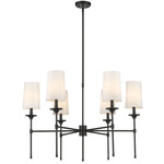 Emily 1 Tier Chandelier - Matte Black / Off White