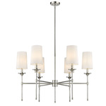 Emily 1 Tier Chandelier - Polished Nickel / Off White