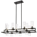 Datus Island Chandelier - Matte Black / Clear