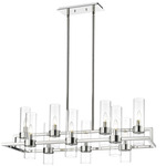 Datus Island Chandelier - Polished Nickel / Clear