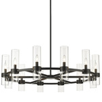 Datus Chandelier - Matte Black / Clear