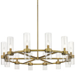 Datus Chandelier - Rubbed Brass / Clear