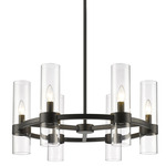 Datus Chandelier - Matte Black / Clear