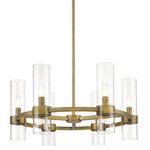 Datus Chandelier - Rubbed Brass / Clear