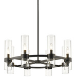 Datus Chandelier - Matte Black / Clear