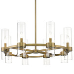 Datus Chandelier - Rubbed Brass / Clear