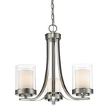 Willow Chandelier - Brushed Nickel / Clear/ Opal