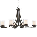 Willow Oval Chandelier - Olde Bronze / Clear/ Opal