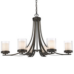 Willow Oval Chandelier - Olde Bronze / Clear/ Opal