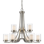 Willow Chandelier - Brushed Nickel / Clear/ Opal