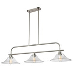 Annora Linear Multi-Light Pendant with Clear Glass Shades - Brushed Nickel / Clear