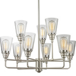 Annora Chandelier - Brushed Nickel / Clear