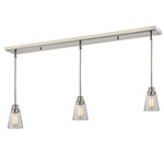 Annora Linear Multi-Light Pendant with Mini Shades - Brushed Nickel / Clear