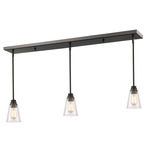 Annora Linear Multi-Light Pendant with Mini Shades - Olde Bronze / Clear