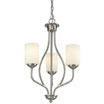 Cardinal Chandelier - Brushed Nickel / Matte Opal