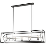 Euclid Linear Chandelier - Matte Black / Chrome