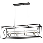 Euclid Linear Chandelier - Matte Black / Chrome