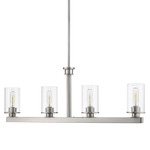 Savannah Island Chandelier - Brushed Nickel / Clear