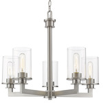 Savannah Chandelier - Brushed Nickel / Clear