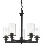 Savannah Chandelier - Bronze / Clear