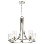 Beckett Chandelier - Brushed Nickel / Clear Seedy