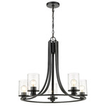 Beckett Chandelier - Matte Black / Clear Seedy