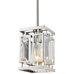 Mersesse Square Mini Pendant - Brushed Nickel / Clear