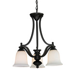 Lagoon Chandelier - Matte Black / Matte Opal