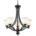 Lagoon Chandelier - Matte Black / Matte Opal