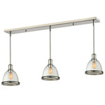 Mason Linear Chandelier - Brushed Nickel / Clear Seedy / Clear Seedy