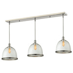 Mason Linear Chandelier - Brushed Nickel / Clear Seedy / Clear Seedy