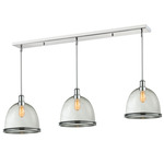 Mason Linear Chandelier - Chrome / Clear Seedy / Clear Seedy