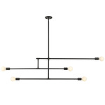 Modernist Triple Linear Chandelier - Matte Black