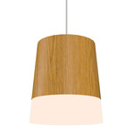 Conical Top Hat Pendant - Cathedral Freijo / White Acrylic