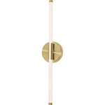 Rusnak Bathroom Vanity Light - Satin Brass / White